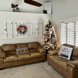 Brown Leather Couches 