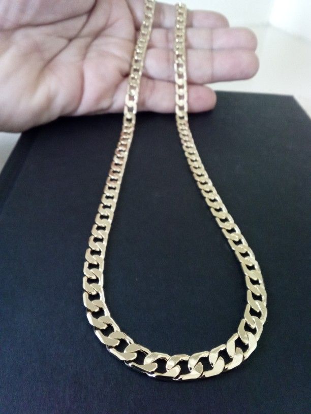 Gold 18 Cuban Plated Necklace Chain