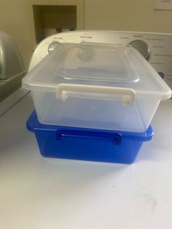 Plastic storage box with lids