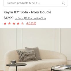 Ivory Boucle Couch