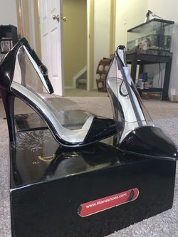 See-through black heels