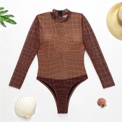 Sexy Brown Maze Bodysuit