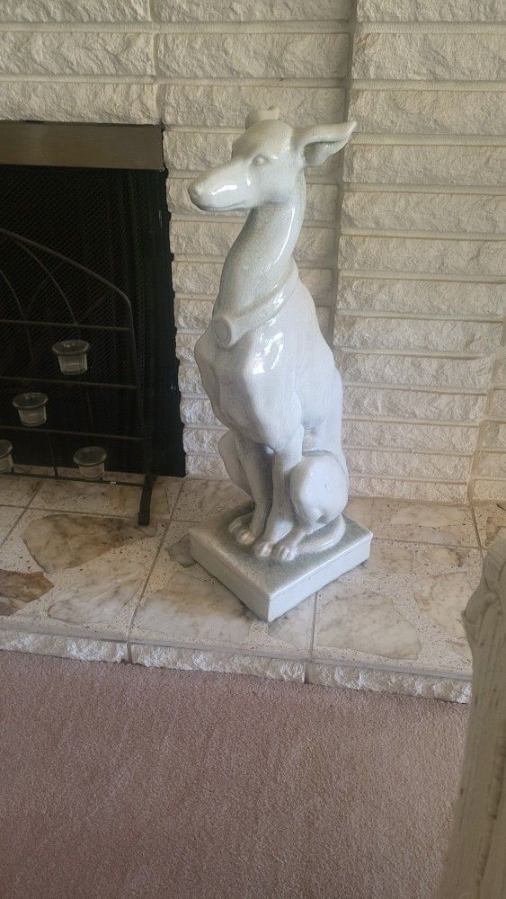 Ceramic Self Standing Dog Statue Figure