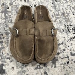 Birkenstock Buckley Suede Leather Clog Tea Brown Size 39 M7 L8