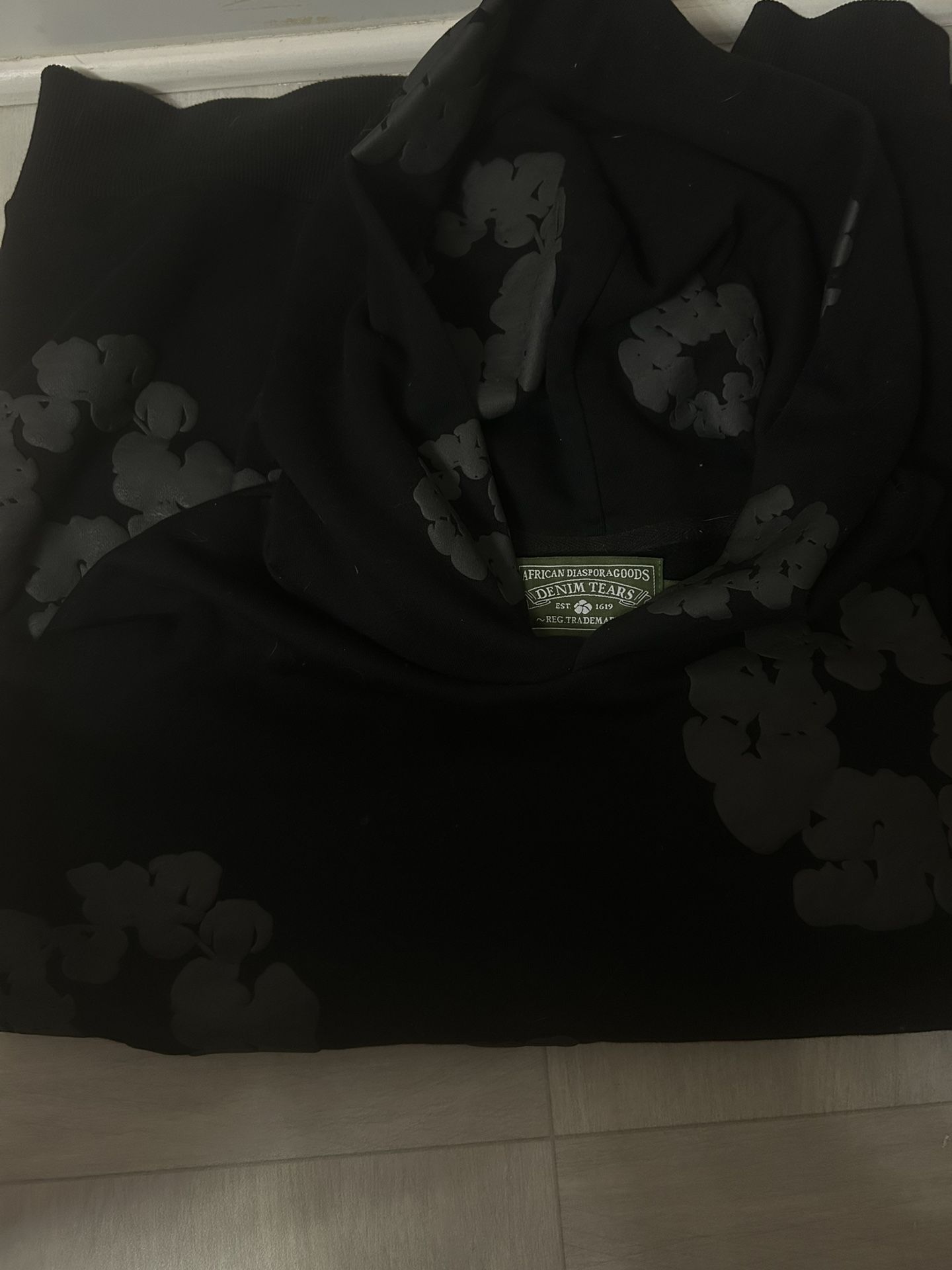 black and gray denim tear for sale size medium/large