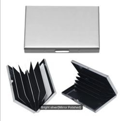 Wallet Slim Stainless Steel RFID Card Holder Men's Wallet Credit 6 Card Protector for Holding Debit ATM Card.