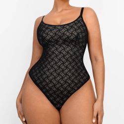 Lace Glamour Geometric Sculpting Bodysuit