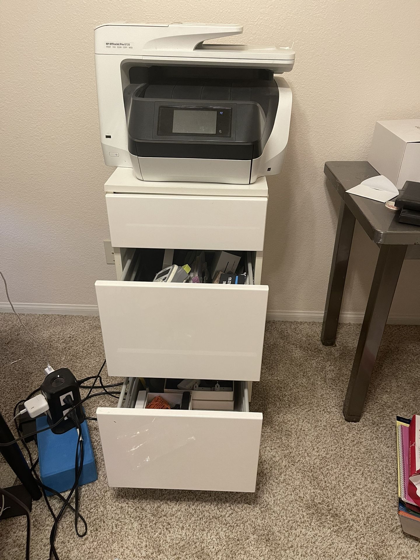 High Gloss White File Cabinet