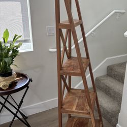 Tiered Wood Ladder Shelf