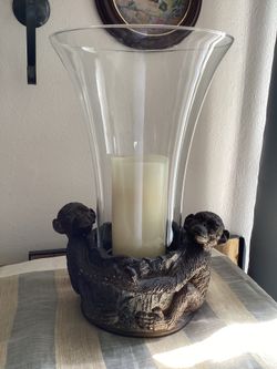 Cast Iron Monkeys Candel Holder