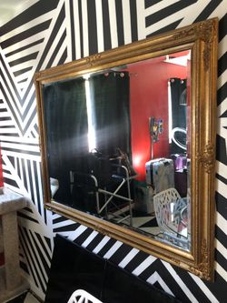 Wood mirror and curio