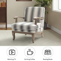 Brand New in Box Jayden Creation Farmhouse Stripe Arm Chair - Quentin Style