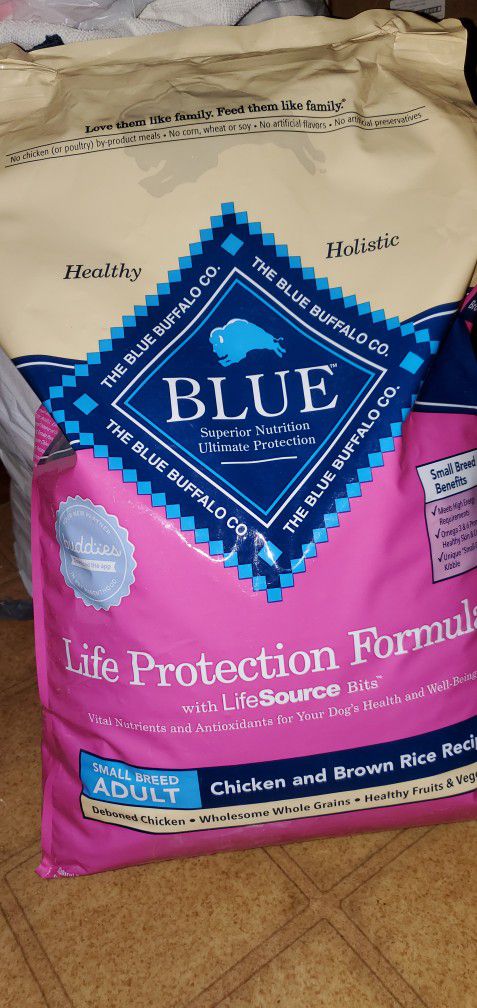 Fresh 15 lb bag Blue Buffalo Chicken Brown rice small breed adult dog - $25 

