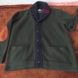 VTG Polo Ralph Lauren Shawl Collar Cardigan Wool / merino wool Sweater green L