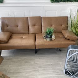 Faux Leather Futon