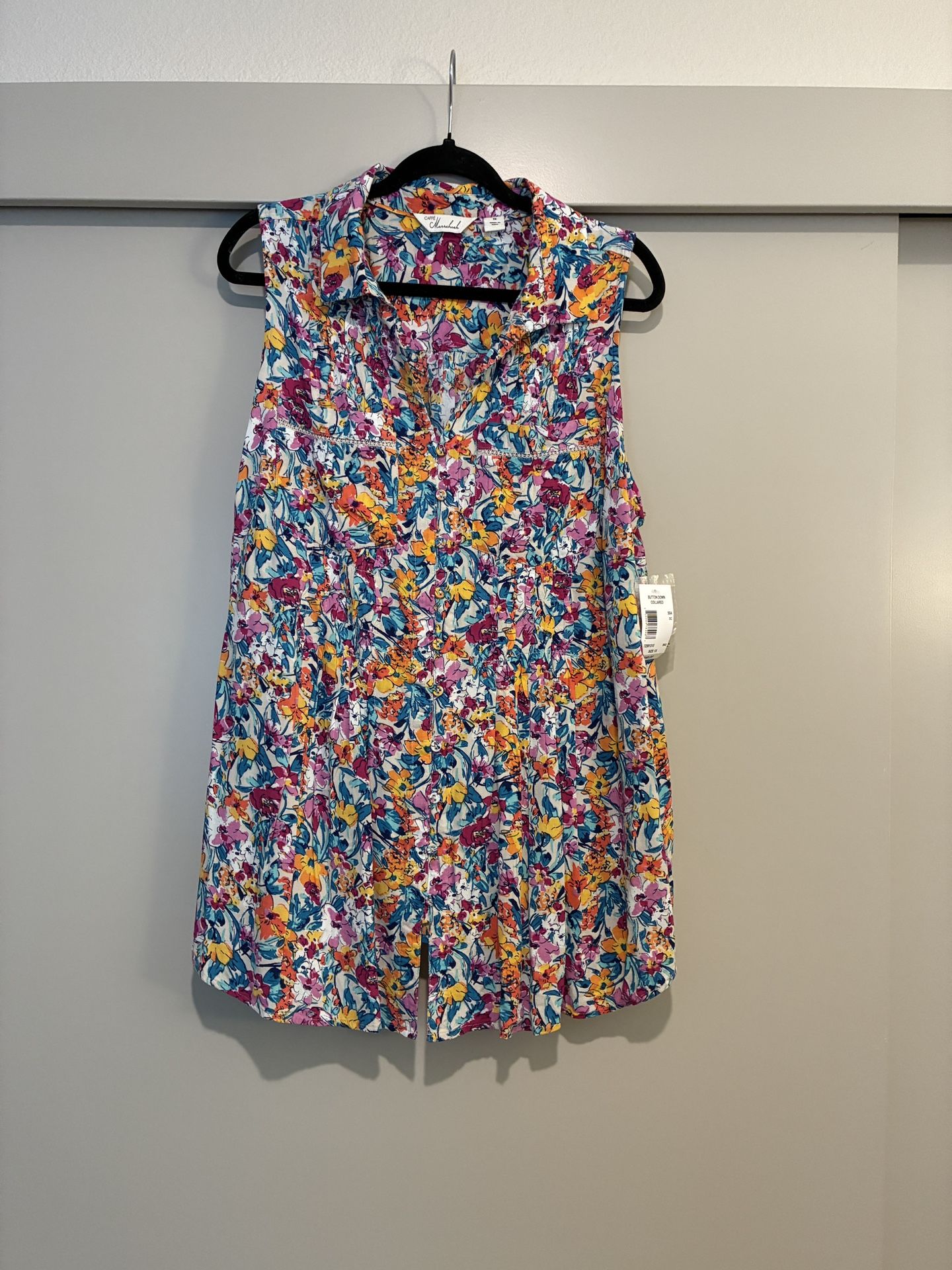 New Women's Floral Tank Top - Size 1X