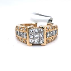 14Kt Yellow Gold Diamond Ring 8.20g Size 6 1435