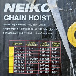 Neiko 1 ton chain hoist