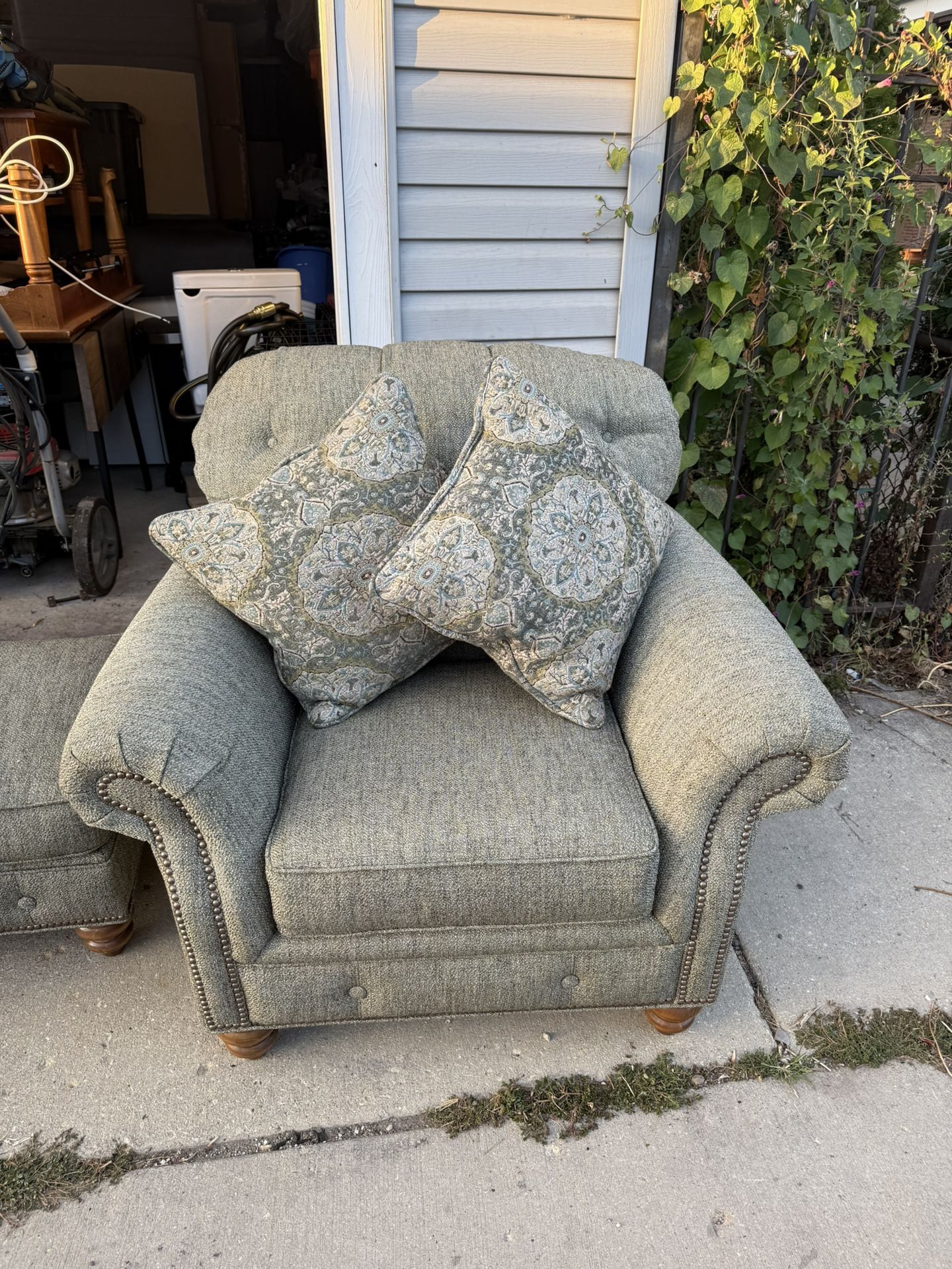 2 Sofa Chair And Ottoman Set