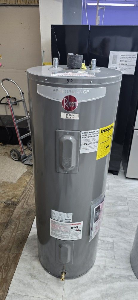Water Heater Electric 50 Gallons 1 Year Warranty Garantia Por Escrito