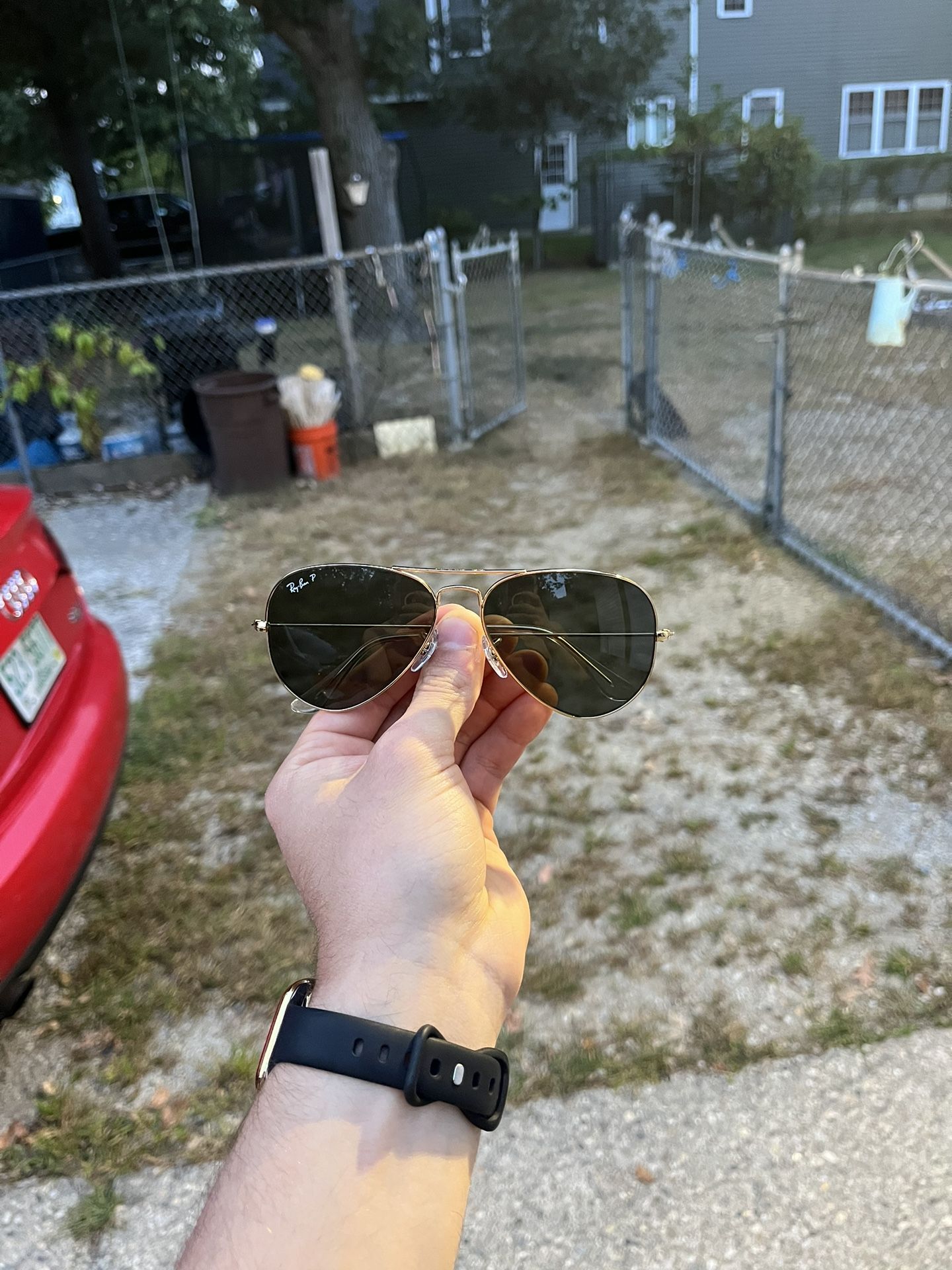 RayBans Black/Gold Aviators