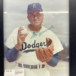 Don Newcombe Signed picture In frame - DODGERS LEGEND 