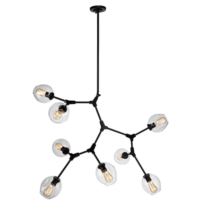 Ellar 8 - Light Dimmable Sputnik Modern Linear Chandelier. 46'' H X 40'' W X 40'' D MSRP $760. Our price $495 + sales tax 