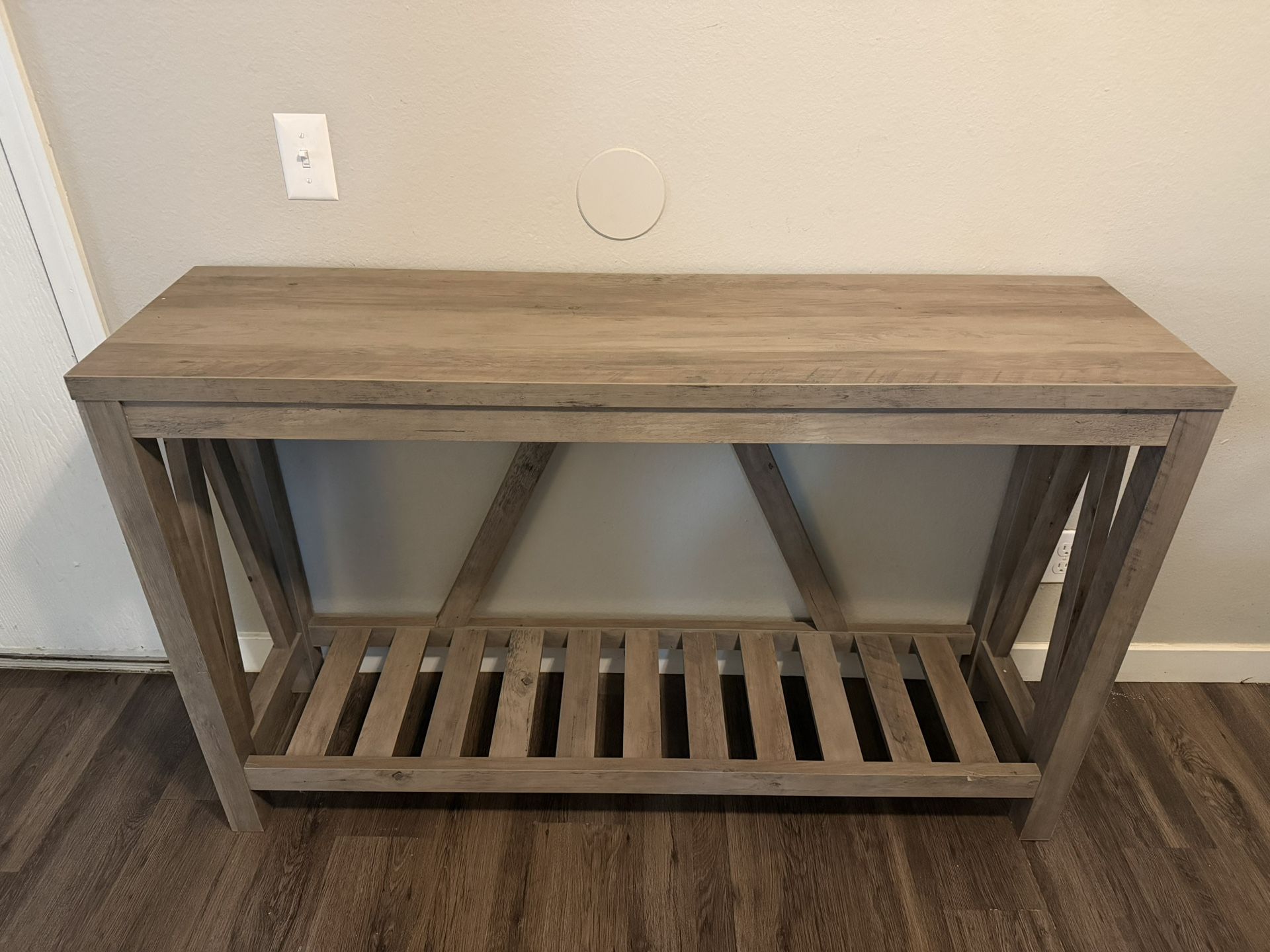 Rustic Wood Console Table - 52” Entryway / Hall Table With Shelf