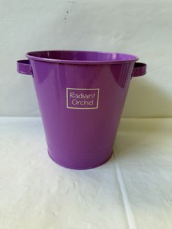 Colorful Purple Metal Bucket with Side Handles 