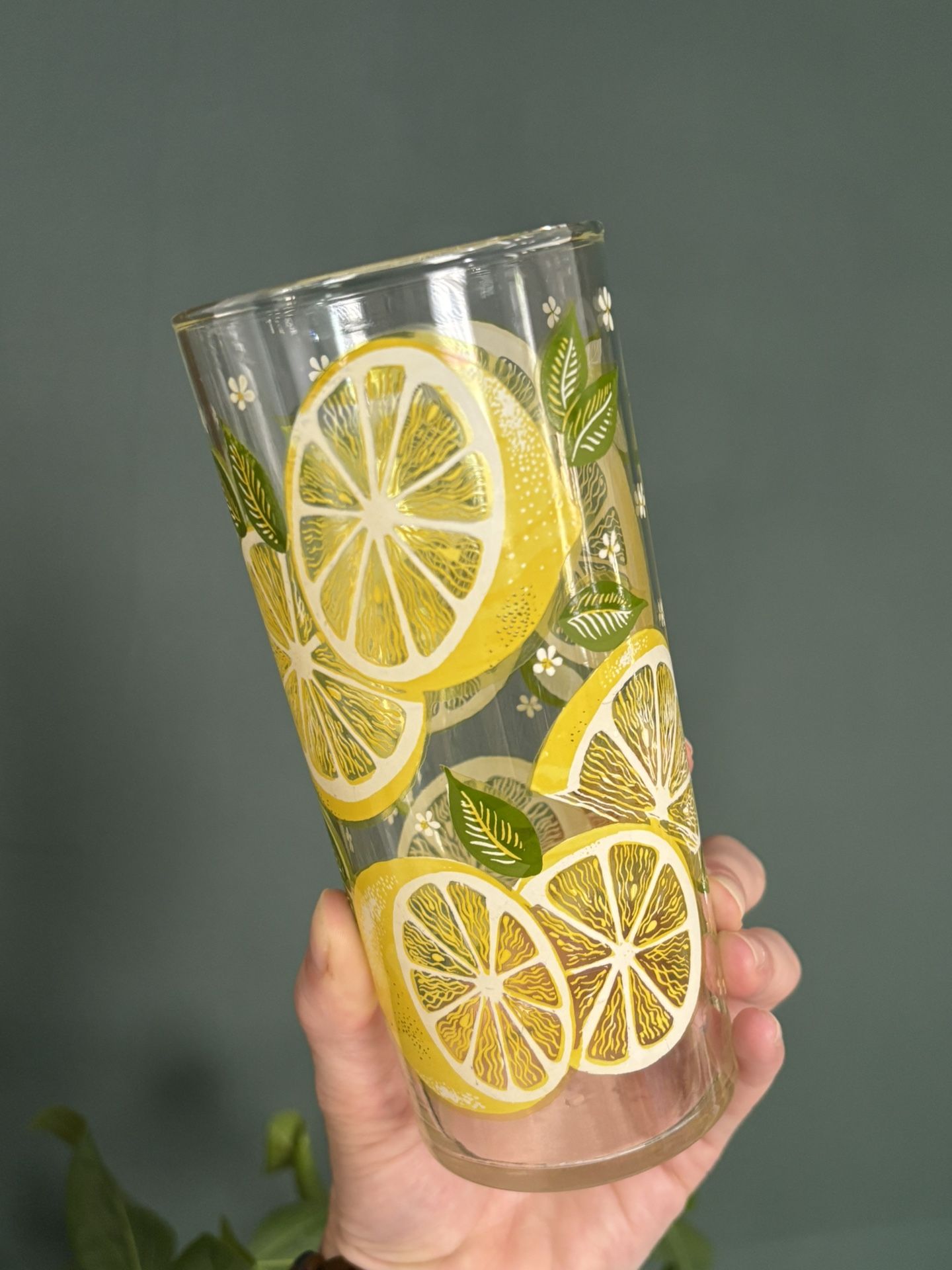 RARE Set of 7 Vintage Culver Lemon Highball Glasses