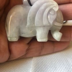 Natural A grade jade carved elephant pendant