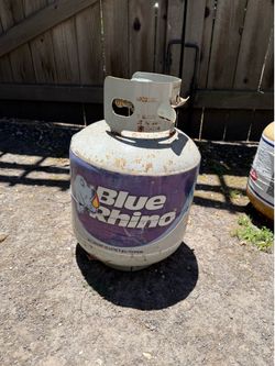 Propane tank about half full