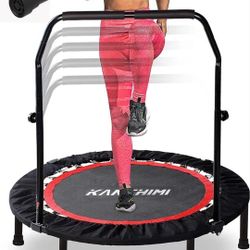 Kanchimi 40"  Folding Mini Fitness Indoor Exercise Workout Rebounder Trampoline with Handle, Max Load 330lbs

