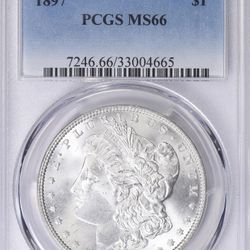 1897 Morgan Silver Dollar PCGS MS66 Certified Coin