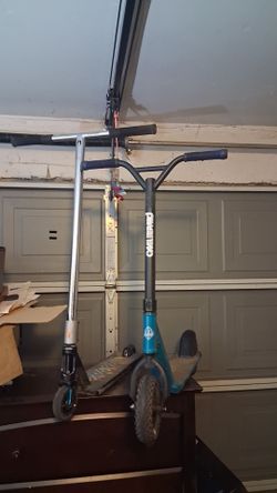 Custom built scooter (on left)