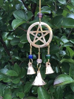 Small Beaded Brass Wind Chime Sun Catcher