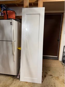 ARK DESIGN 24 in. × 80 in. 1-Paneled White Primed Wood Sliding Pocket Door with Hardware Kit