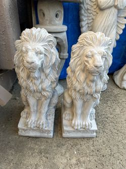 Large Cement Lions