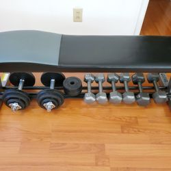 Total Sports America Bench, Dumbbells, Plates, Doorway Gym, Pullup Bar