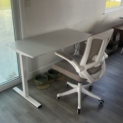 Standing Office Desk and Adjustable Chair