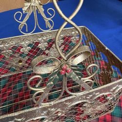 Gold  Christmas Basket. New. 