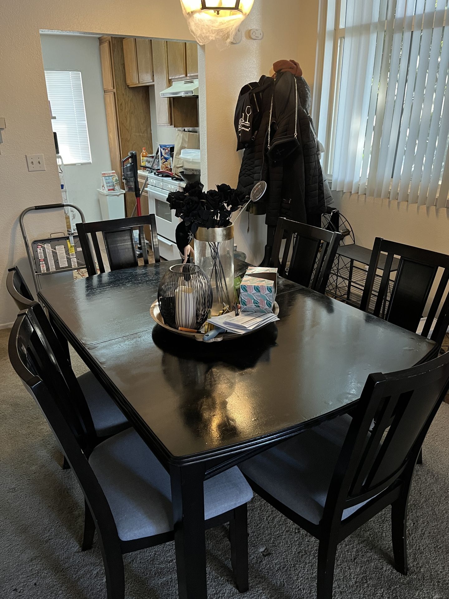 Black 7 Piece Dining Set