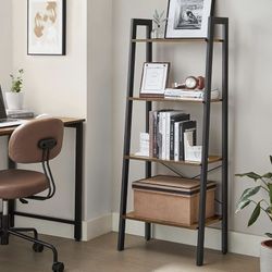 Ladder Shelf 4-Tier Storage Rack with Steel Frame