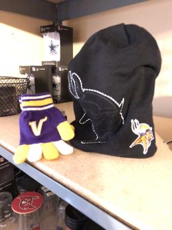 Minnesota Vikings beanie and gloves