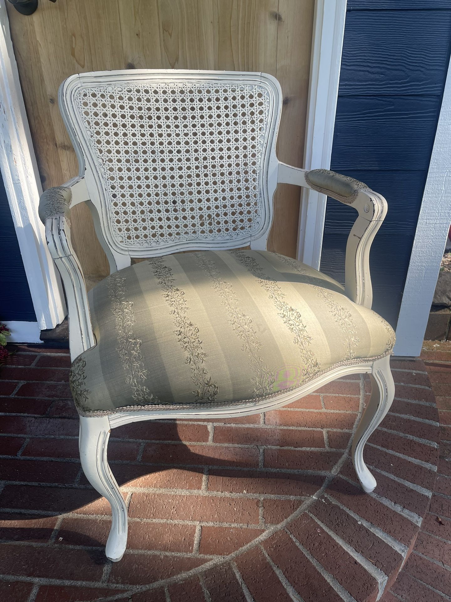 Vintage French Provincial Caned Accent Chair