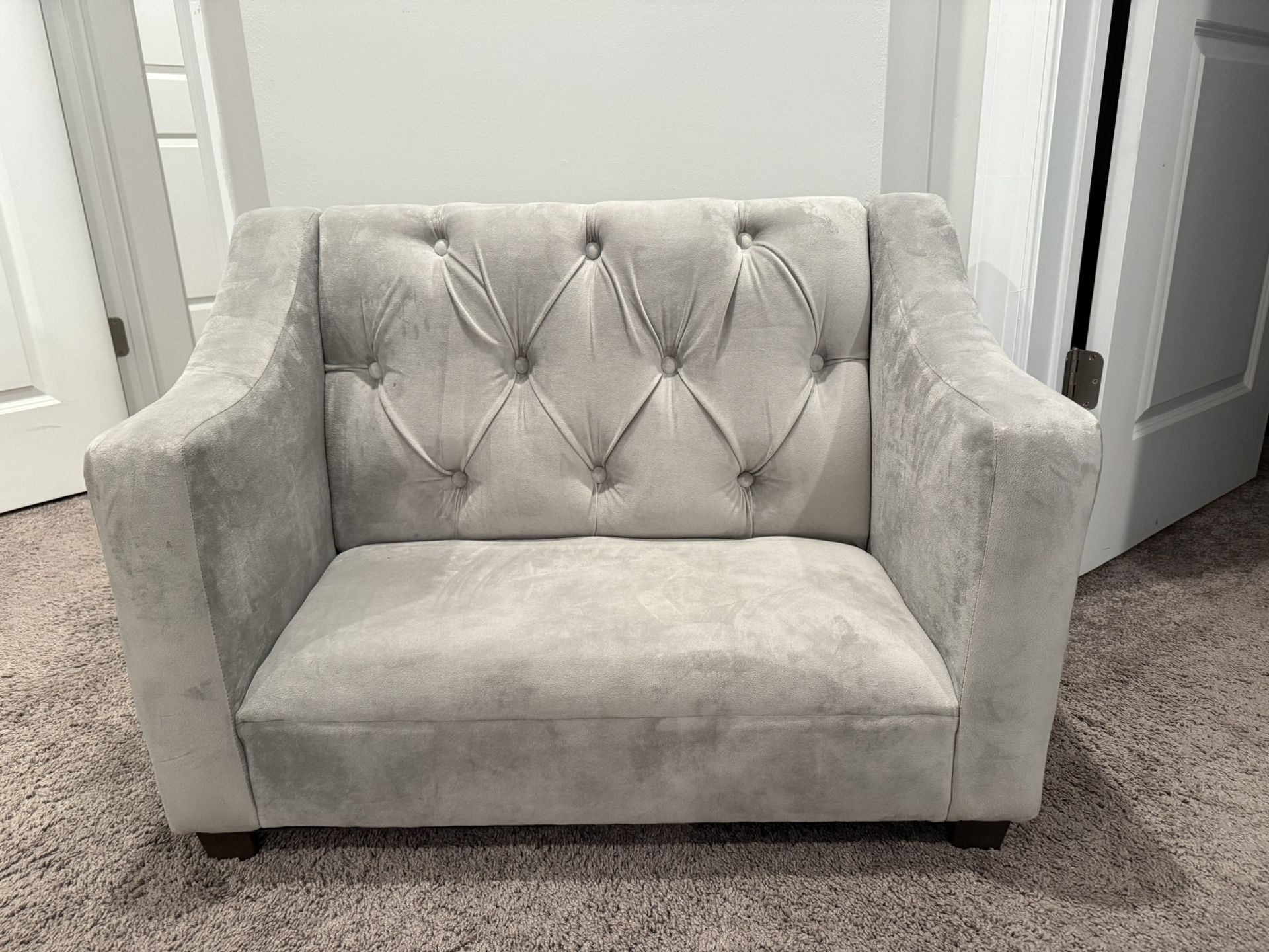 Children’s Sofa - Light Gray Velvet