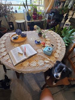 Vintage Solid Wood Drop-Leaf Table & 2 Chairs