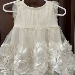 3/6 Months White Flower Dress 