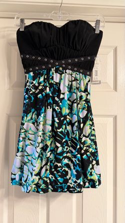Strapless Mini Dress with Floral Print from La Belle Size Small