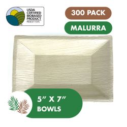 300 Pack 5" x 7" Disposable Rectangular Leaf Tray